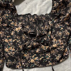 SHEIN Black Floral Top